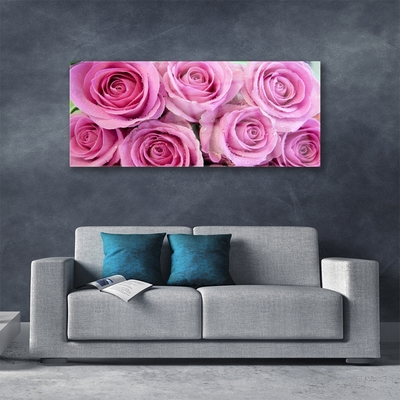 Quadro de vidro Planta de flores rosas