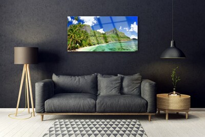 Quadro de vidro Paisagem de montanhas de praia