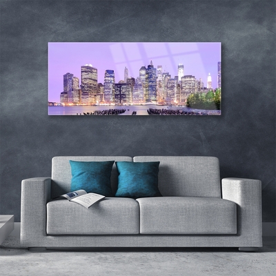 Pintura em vidro Casas da Cidade