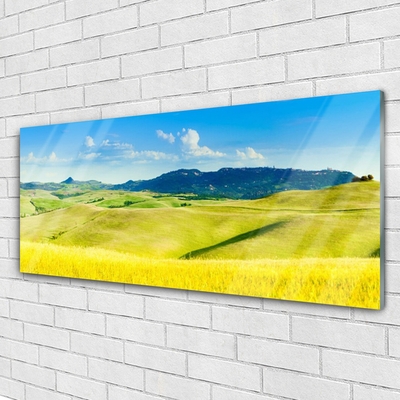 Quadro de vidro Paisagem das Montanhas da Vila