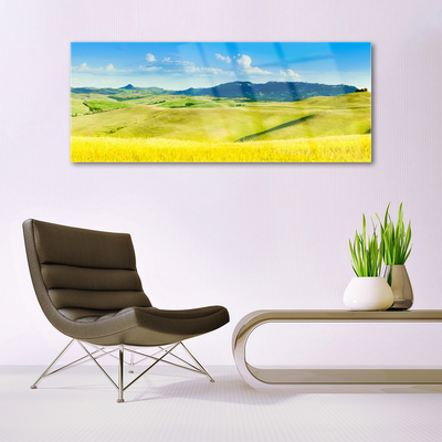 Quadro de vidro Paisagem das Montanhas da Vila
