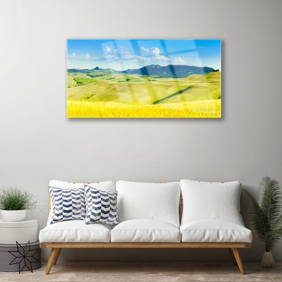 Quadro de vidro Paisagem das Montanhas da Vila
