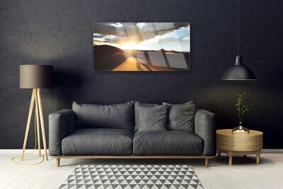 Pintura em vidro Paisagem desértica de areia