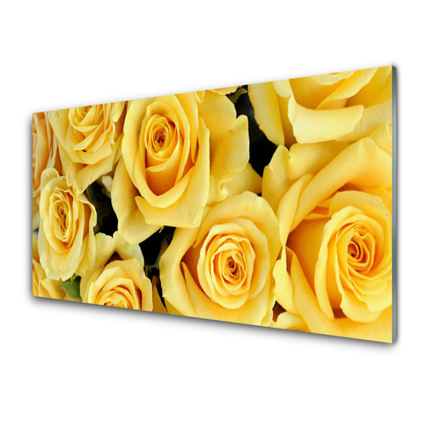 Pintura em vidro Planta de flores rosas