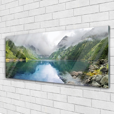 Quadro de vidro Paisagem de lago de montanha