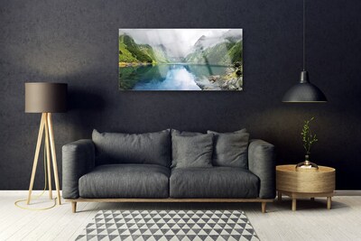 Quadro de vidro Paisagem de lago de montanha