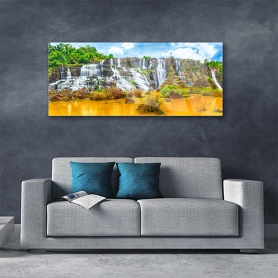 Pintura em vidro Cachoeira Árvores Natureza