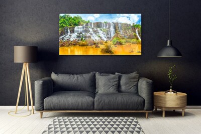 Pintura em vidro Cachoeira Árvores Natureza