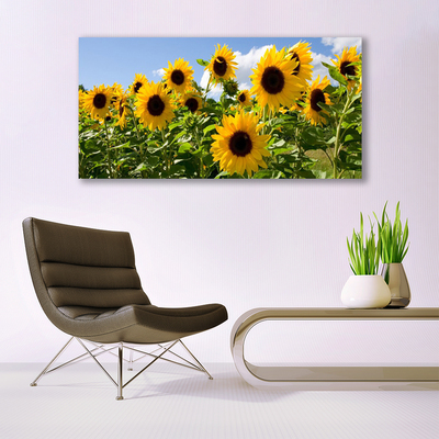 Quadro de vidro Planta de flor de girassol