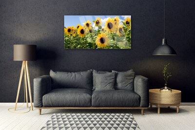Quadro de vidro Planta de flor de girassol