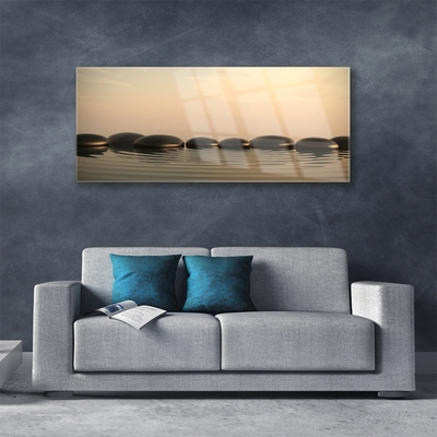 Quadro de vidro Pedras Água Arte