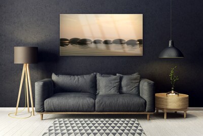 Quadro de vidro Pedras Água Arte