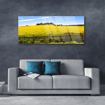 Pintura em vidro Paisagem de plantas de campo