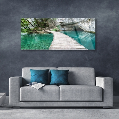 Pintura em vidro Arquitetura de Bridge Lake