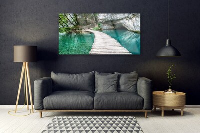 Pintura em vidro Arquitetura de Bridge Lake