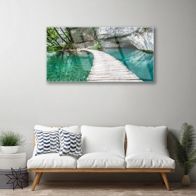 Pintura em vidro Arquitetura de Bridge Lake