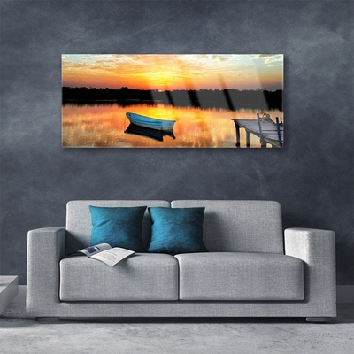 Quadro de vidro Paisagem do Lago da Ponte do Barco