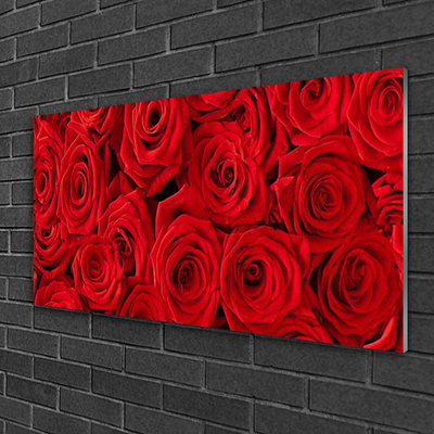 Pintura em vidro Planta de flores rosas