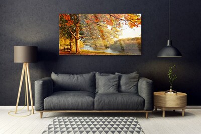 Quadro de vidro Natureza do Lago das Árvores