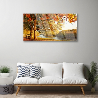 Quadro de vidro Natureza do Lago das Árvores