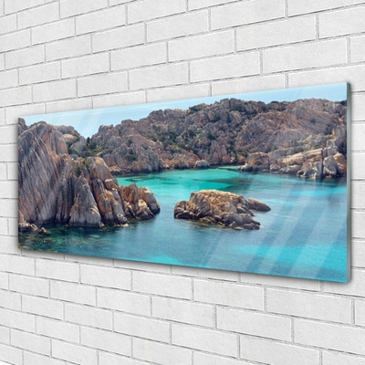 Quadro de vidro Paisagem marinha de Bay Rocks