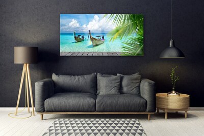 Quadro de vidro Paisagem Marinha de Barcos