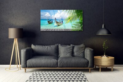 Quadro de vidro Paisagem Marinha de Barcos