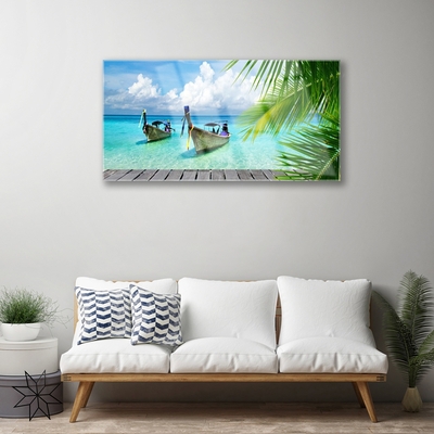 Quadro de vidro Paisagem Marinha de Barcos