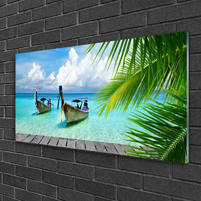Quadro de vidro Paisagem Marinha de Barcos