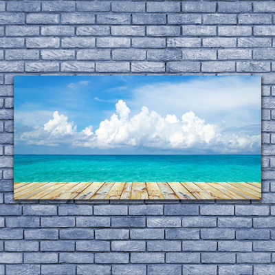 Pintura em vidro Paisagem do Píer das Nuvens do Mar