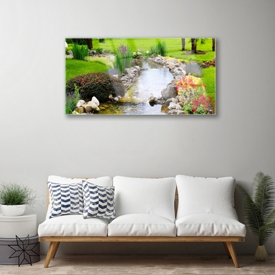 Quadro de vidro Jardim Lago Natureza