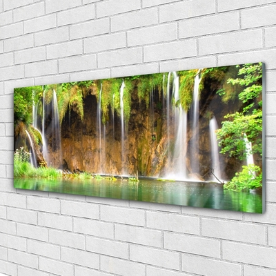 Pintura em vidro Cachoeira Lago Natureza