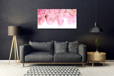 Quadro de vidro Planta de flores rosas