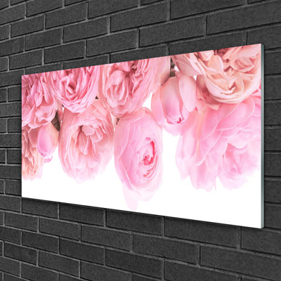 Quadro de vidro Planta de flores rosas
