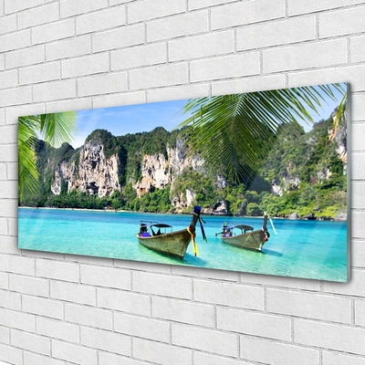Quadro de vidro Paisagem Marinha de Barcos