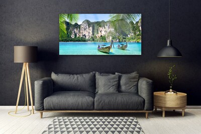 Quadro de vidro Paisagem Marinha de Barcos