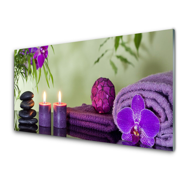 Pintura em vidro Pedras Velas Arte