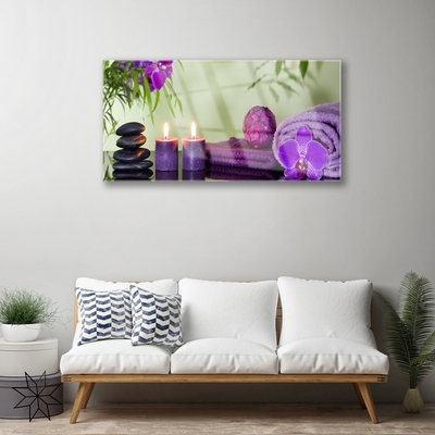 Pintura em vidro Pedras Velas Arte