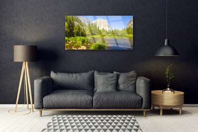 Quadro de vidro Lago Montanha Floresta Natureza