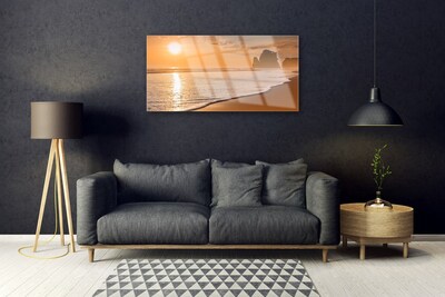 Pintura em vidro Mar Praia Sol Paisagem