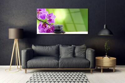 Pintura em vidro Orquídeas Flores Verdes