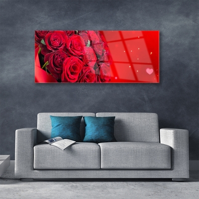 Quadro de vidro Planta de flores rosas