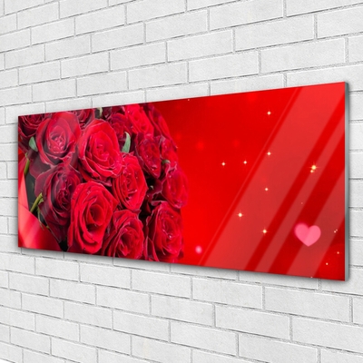 Quadro de vidro Planta de flores rosas