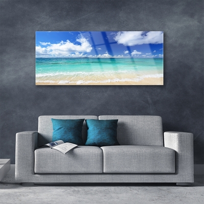 Quadro de vidro Paisagem de praia e mar
