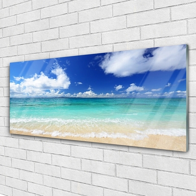 Quadro de vidro Paisagem de praia e mar