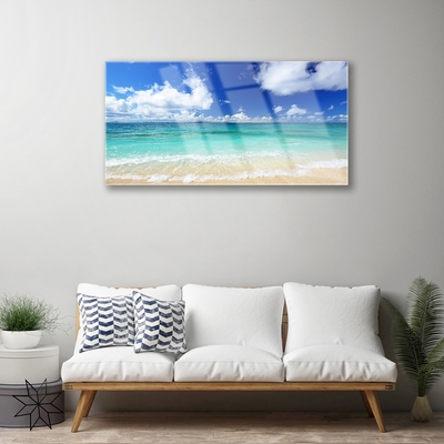 Quadro de vidro Paisagem de praia e mar