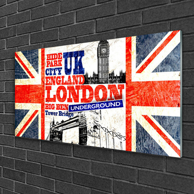 Pintura em vidro Arte da Bandeira de Londres