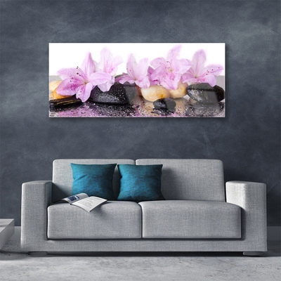 Pintura em vidro Flor de lírio rosa