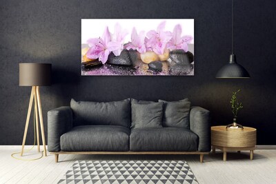 Pintura em vidro Flor de lírio rosa