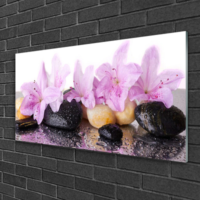 Pintura em vidro Flor de lírio rosa